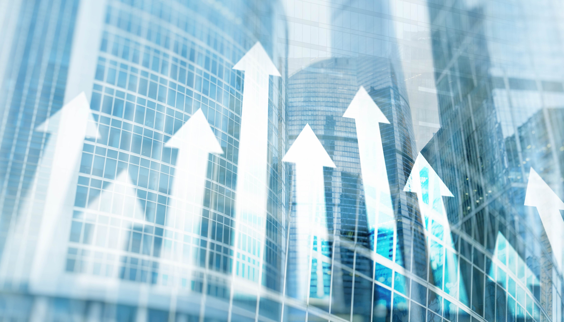 Gebäude mit Pfeilen nach oben